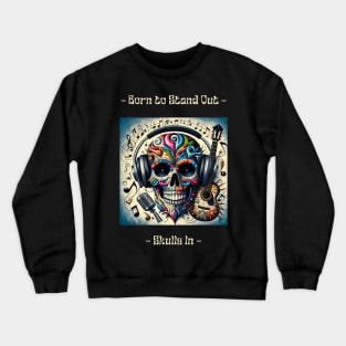 Punk Rock Skull Mountain Rocker DJ music Crewneck Sweatshirt